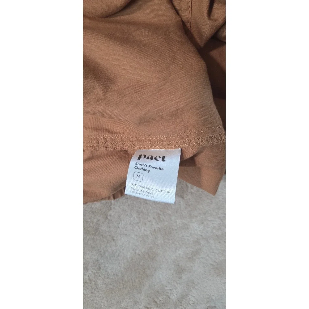 Pact Daily Twill skirt Medium Tan organic cotton stretch drawstring pockets EUC - Picture 3 of 9